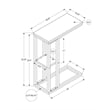 Accent Table C-shaped End Side Snack Living Room Bedroom Metal Brown