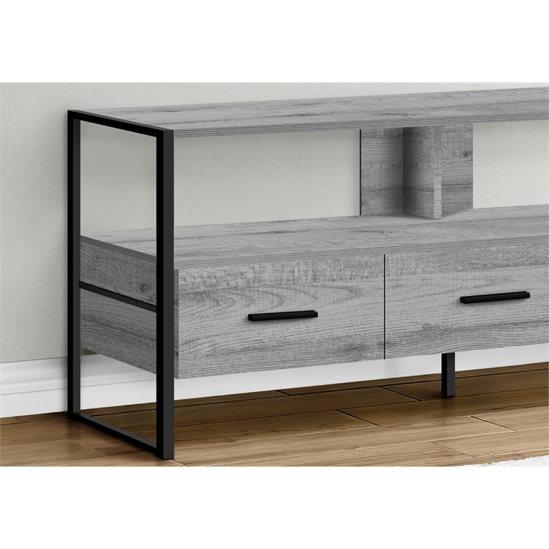 Tv Stand 48 Inch Console Living Room Bedroom Laminate Grey
