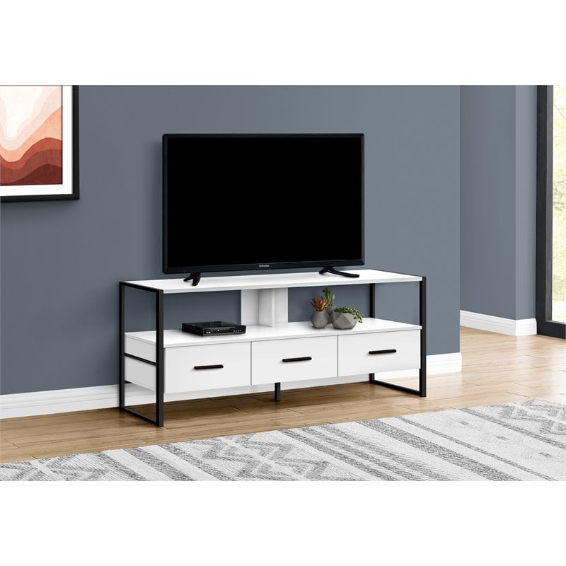 Tv Stand 48 Inch Console Living Room Bedroom Laminate White