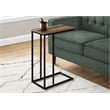 Accent Table C-shaped End Side Snack Living Room Bedroom Metal Brown