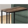 Accent Table C-shaped End Side Snack Living Room Bedroom Metal Brown