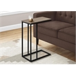 Accent Table C-shaped End Side Snack Living Room Bedroom Metal Brown