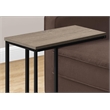 Accent Table C-shaped End Side Snack Living Room Bedroom Metal Brown