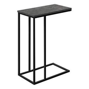 Accent Table C-shaped End Side Snack Living Room Bedroom Metal Grey