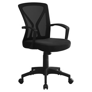 office chair swivel ergonomic armrests computer desk work metal brown