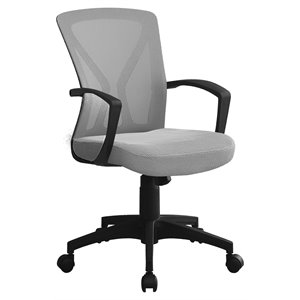 office chair swivel ergonomic armrests computer desk work metal grey
