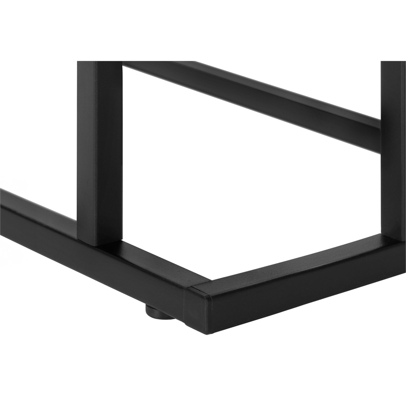 Monarch Engineered Wood and Metal Base C-Shaped End Table in Black Laminate