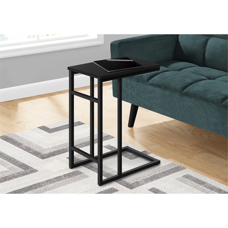 Monarch C-shaped Accent Table in Metal Black