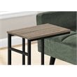 Accent Table C-shaped End Side Snack Living Room Bedroom Metal Brown