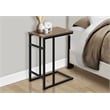 Accent Table C-shaped End Side Snack Living Room Bedroom Metal Brown