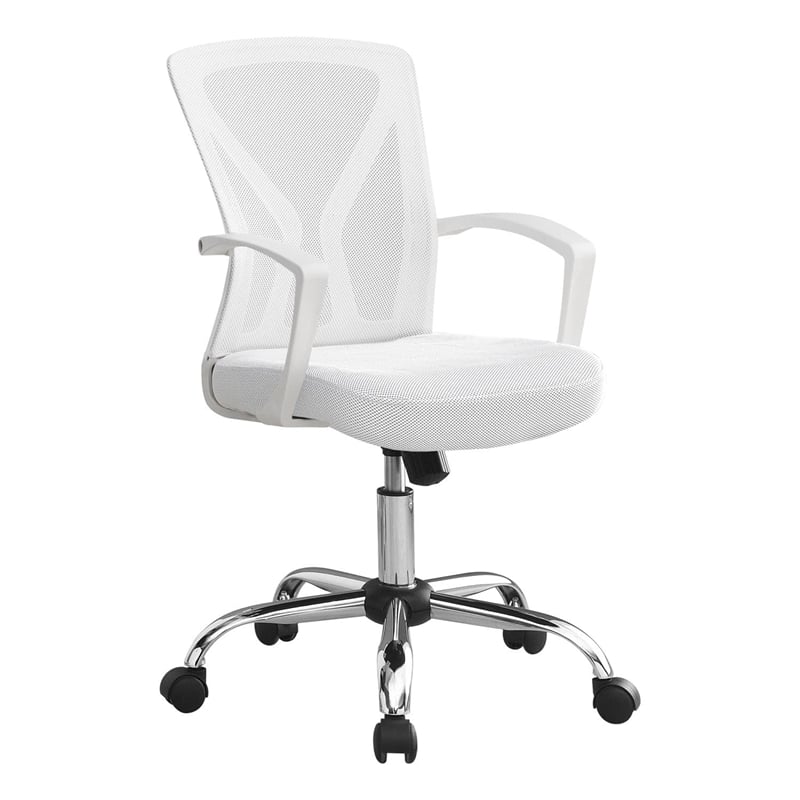 Office Chair Swivel Ergonomic Armrests Computer Desk Work Metal White