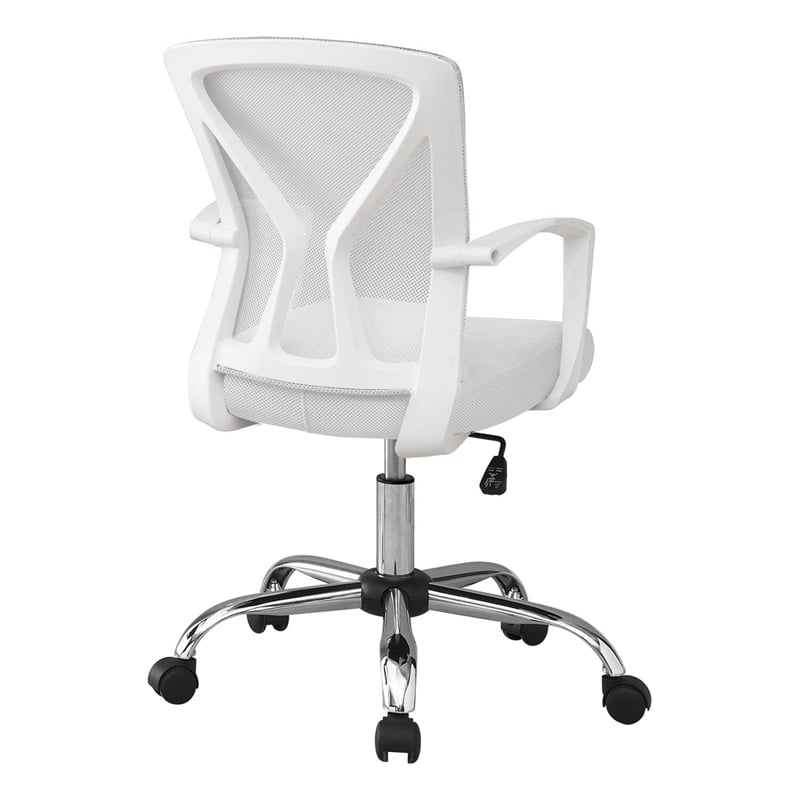 Office Chair Swivel Ergonomic Armrests Computer Desk Work Metal White