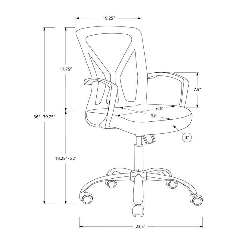 Office Chair Swivel Ergonomic Armrests Computer Desk Work Metal White