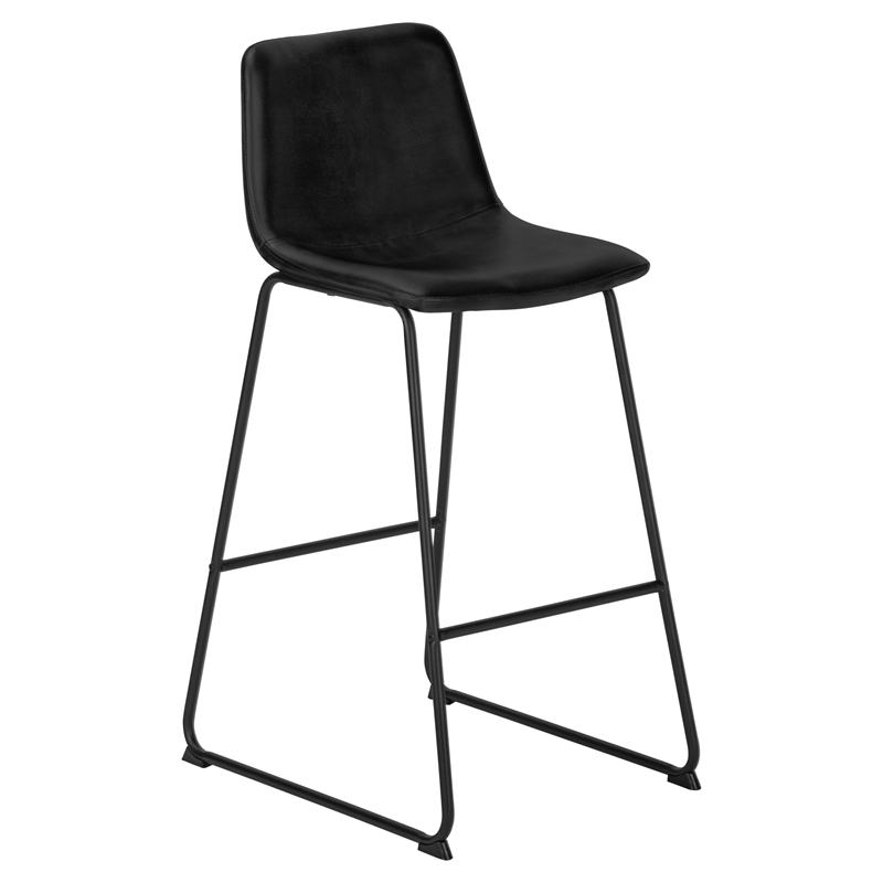 Monarch Faux Leather Office Chair in Black Metal Frame