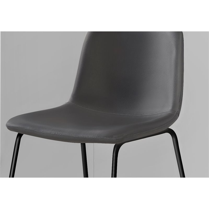 Office Chair Bar Height Standing Computer Desk Work Pu Leather Look Grey