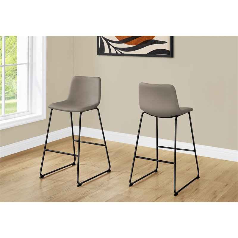 Office Chair Bar Height Standing Computer Desk Work Pu Leather Look Brown