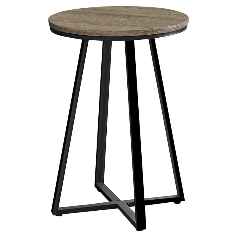 Accent Table Side Round End Nightstand Lamp Bedroom Metal Brown