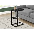 Monarch C-shaped Accent Table in Metal Black Marble Look