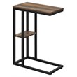 Accent Table C-shaped End Side Snack Living Room Bedroom Metal Brown