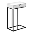 Accent Table C-shaped End Side Snack Living Room Bedroom Metal White