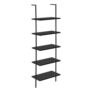 Monarch 72&quotH 5-Tier Etagere Ladder Bookshelf in Metal Black