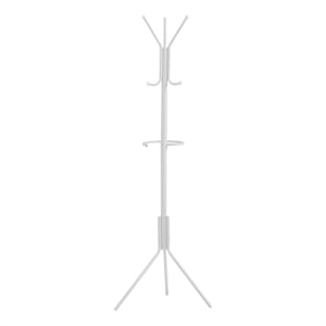 Coat Rack Hall Tree 6 Hooks Entryway 68&quotH Bedroom Metal White