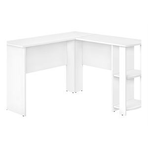 Monarch 48&quot Metal L-Shaped Computer Desk in White Laminate