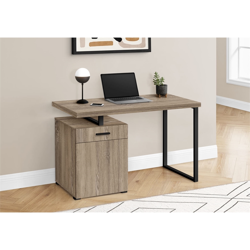 computer desk home office laptop storage drawers 48&quotl work metal brown