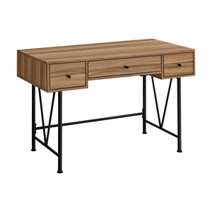 Computer Desk Home Office Laptop Storage Drawers 48&quotL Work Metal Brown