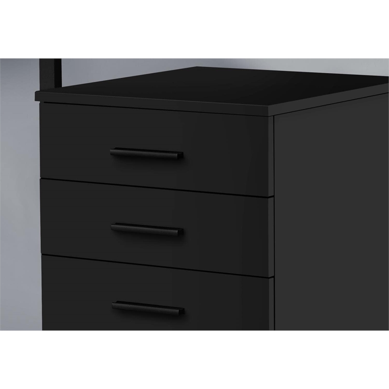 File Cabinet Rolling Mobile Printer Stand Office Work Laminate Black