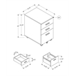 File Cabinet Rolling Mobile Printer Stand Office Work Laminate Black