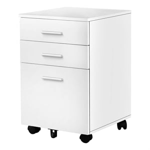 File Cabinet Rolling Mobile Printer Stand Office Work Laminate White