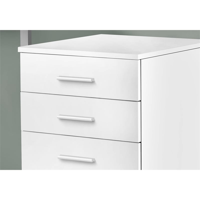 File Cabinet Rolling Mobile Printer Stand Office Work Laminate White