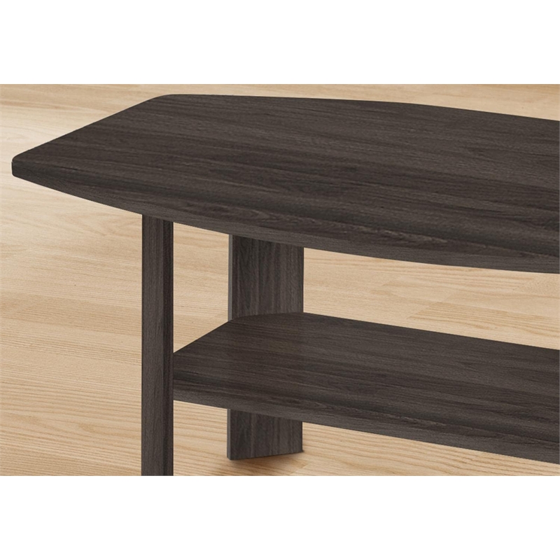 Table Set 3pcs Set Coffee End Side Accent Living Room Laminate Brown
