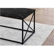 Table Set 3pcs Set Coffee End Side Accent Metal Black Marble Look