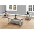 Table Set 3pcs Set Coffee End Side Accent Living Room Laminate Grey