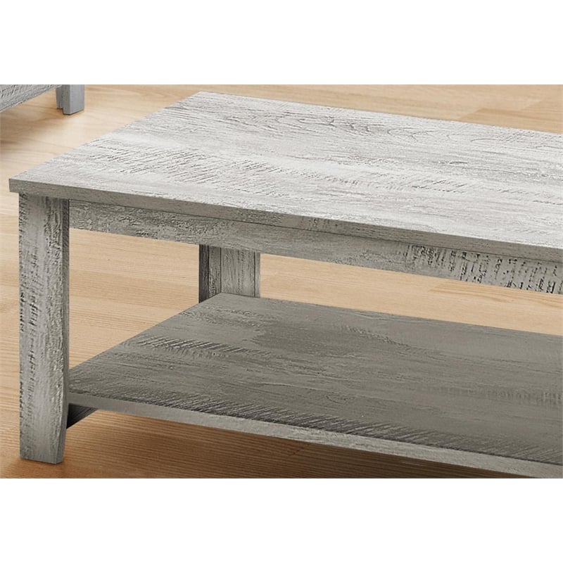 Table Set 3pcs Set Coffee End Side Accent Living Room Laminate Grey