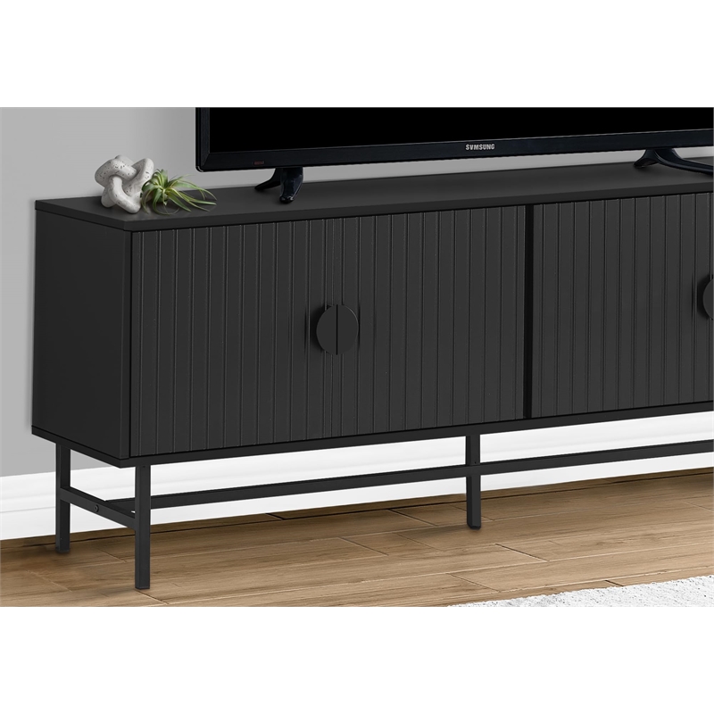 Tv Stand - 60 Inch - Console - Living Room - Bedroom - Black Laminate