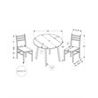 Gray Dining Table Set - 3pcs Set - Small - 35