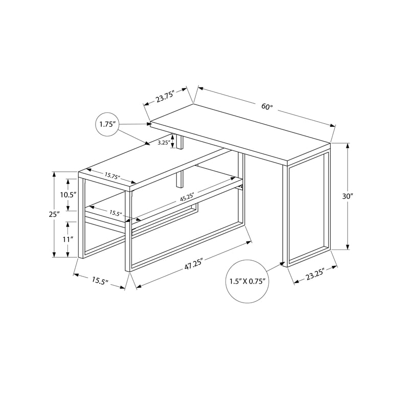 Computer Desk - Corner - 60