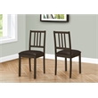 Dining Chair - Set Of 2 - Side - Upholstered - Kitchen - Brown Leather Look
