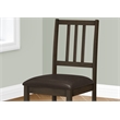 Dining Chair - Set Of 2 - Side - Upholstered - Kitchen - Brown Leather Look