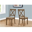 Dining Chair - Set Of 2 - Side - Upholstered - Kitchen - Brown Fabric