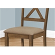 Dining Chair - Set Of 2 - Side - Upholstered - Kitchen - Brown Fabric
