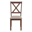 Dining Chair - Set Of 2 - Side - Upholstered - Kitchen - Brown Fabric
