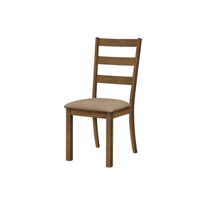 Dining Chair - Set Of 2 - Side - Kitchen - Dining Room - Brown Fabric