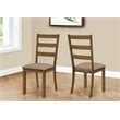 Dining Chair - Set Of 2 - Side - Kitchen - Dining Room - Brown Fabric