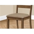 Dining Chair - Set Of 2 - Side - Kitchen - Dining Room - Brown Fabric