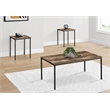 Table Set - 3pcs Set - Coffee - End - Black Metal - Brown Reclaimed Laminate