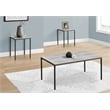 Table Set - 3pcs Set - Coffee - End - Black Metal - Gray Laminate